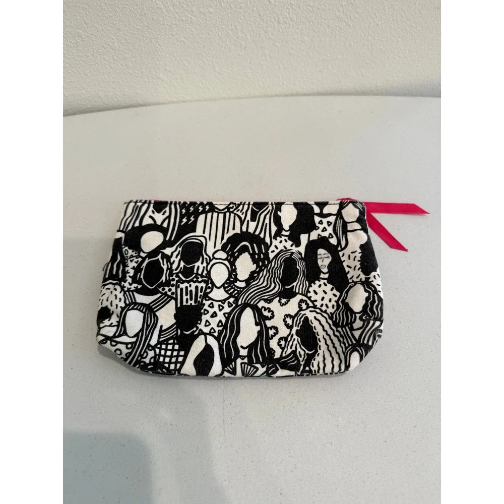 Ipsy x APCWitte Illustrated People Makeup Bag Pink Zipper‎ Cosmetic Pouch